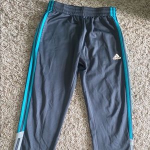 Grey & blue Adidas sweatpants